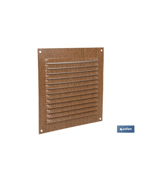 Pack de 5 unités grille de ventilation aluminium bois 15 x 15 cm
