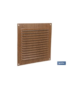 Pack of 5 aluminum wood ventilation grilles with mosquito net 15 x 15 cm