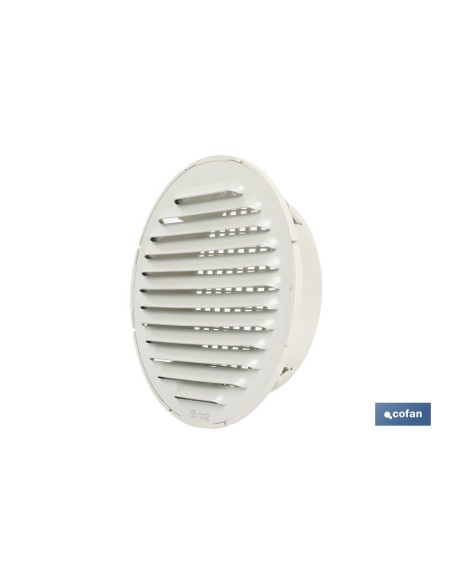 Pack de 5 grilles de ventilation aluminium-ABS blanc Ø12 cm