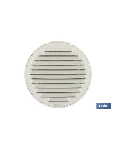 Pacote com 5 unidades de grelha de ventilação alumínio-ABS branco Ø12 cm