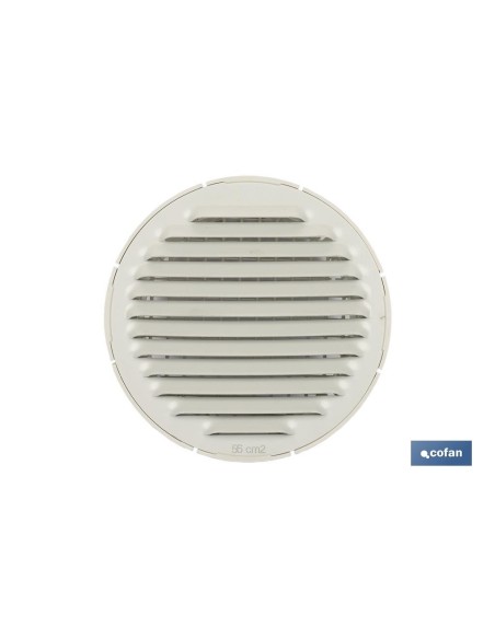 Pacote com 5 unidades de grelha de ventilação alumínio-ABS branco Ø12 cm