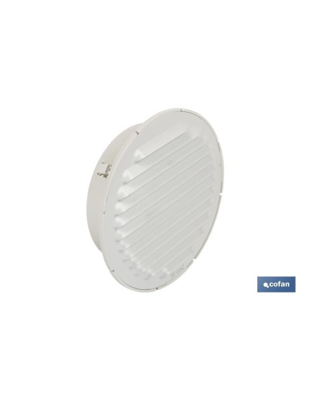 Pacote com 5 unidades de grelha de ventilação alumínio-ABS branco Ø12 cm