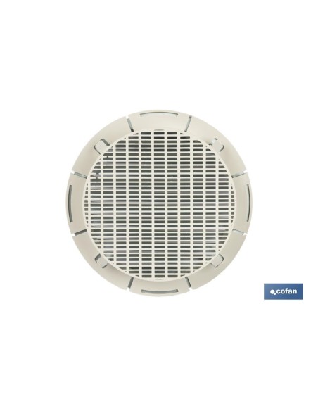 Pacote com 5 unidades de grelha de ventilação alumínio-ABS branco Ø12 cm