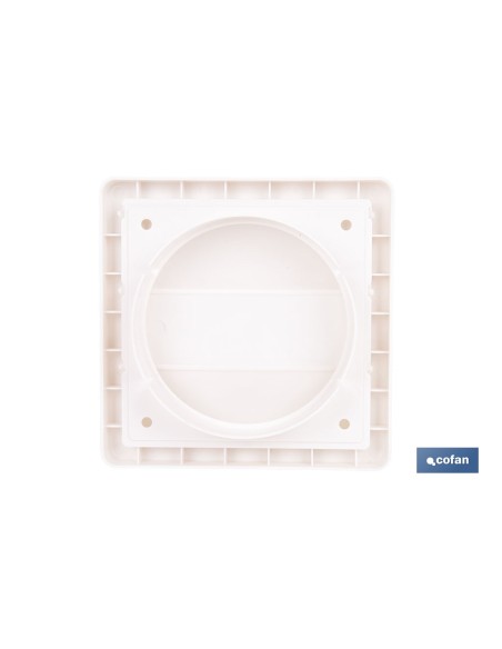Pacote com 5 grelhas de ventilação ABS brancas com lâminas móveis Ø10 cm