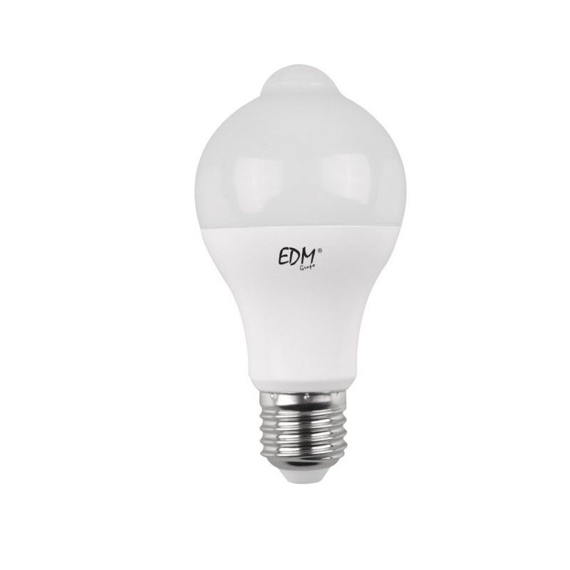 Bombilla LED con sensor movimiento crepuscular E27 5W 4200K