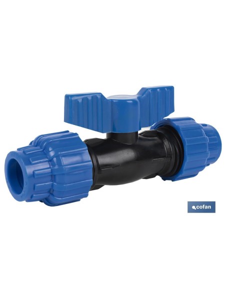 Pack mit 3 PP-Kugelhähnen PN16 63 x 63