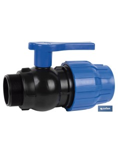Pack of 20 male thread ball valve PP PN16 25 x 3/4