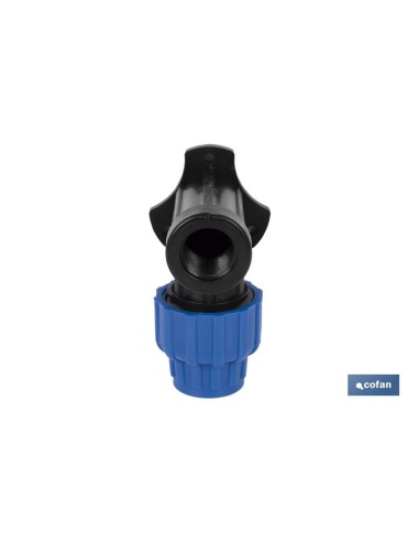 Pack mit 10 Stück 90° Bogen Wasserhahn Innengewinde PP PN16 20 x 1/2