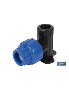Pack mit 10 Einheiten 90° Bogen Wasserhahn Innengewinde PP PN16 25 x 3/4 2