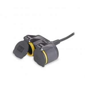 Plugue duplo com tampa para crimpagem do cabo IP44 GSC...
