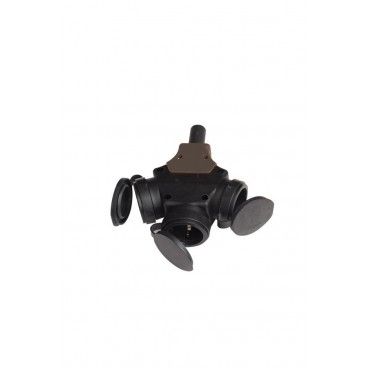 Plugue triplo com tampas para crimpagem de cabo IP44 GSC 0500168