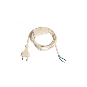 Connexion de télévision par câble avec interrupteur-étape-blanc de 1,5 mètres