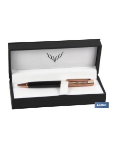 Caneta modelo Waterloo em aço inoxidável com estojo