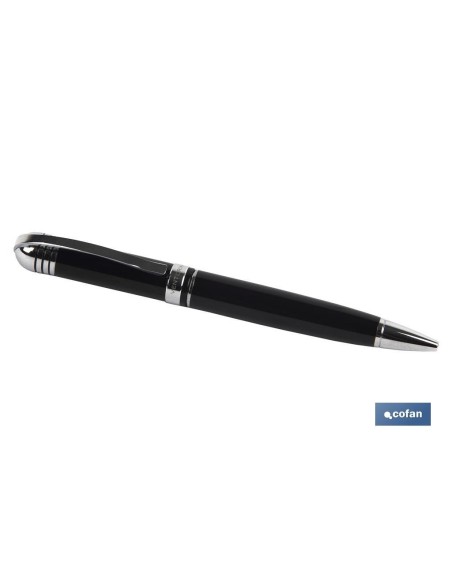 Stylo Trafalgar en acier inoxydable avec étui en cuir