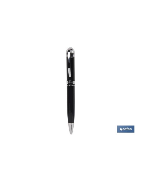 Stylo Trafalgar en acier inoxydable avec étui en cuir