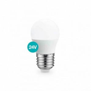Bombilla LED esférica 5W E27 3000K 24V