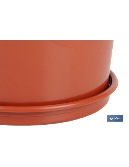 Pack 12 macetas Dalia color marrón 17x14 cm con plato 14.5 cm
