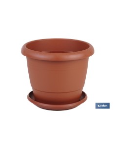 Pack of 6 brown pots Gardenia model 35x28.8 + plate 28cm