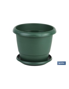 Pacote de 6 vasos verdes modelo Gardenia 35x28.8 com prato de 28 cm