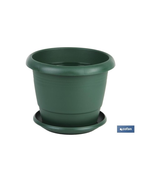 Pacote de 6 vasos verdes modelo Gardenia 35x28.8 com prato de 28 cm