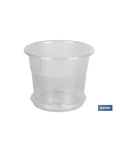 Pacote de 12 vasos orquídea transparentes 23.5x20 cm com prato
