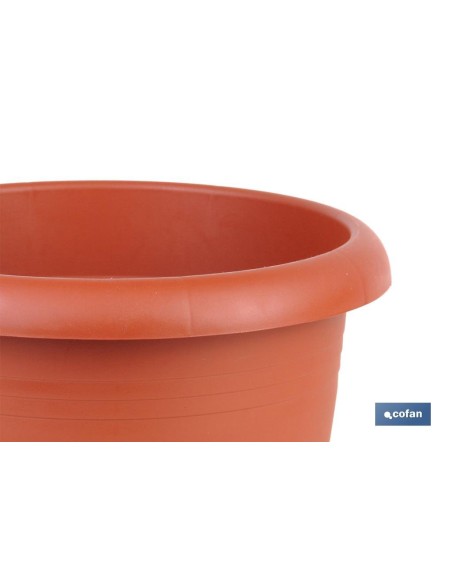 Pack of 12 brown pots Gardenia model 22x18 with saucer 18.5cm