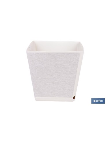Pack de 4 pots carrés textiles blancs 3,7 L