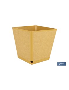 Pack of 4 square mustard textile pots 3.7 L