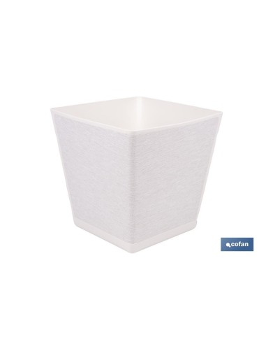 Pacote de 4 vasos quadrados têxteis brancos 9L