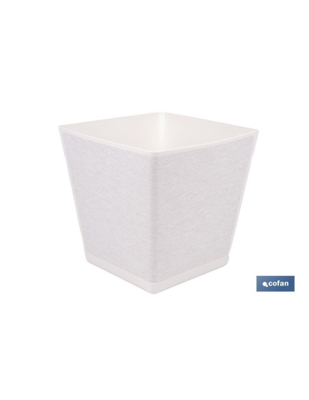 Pacote de 4 vasos quadrados têxteis brancos 9L