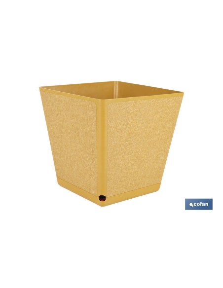Pack de 4 pots carrés en textile moutarde 18L