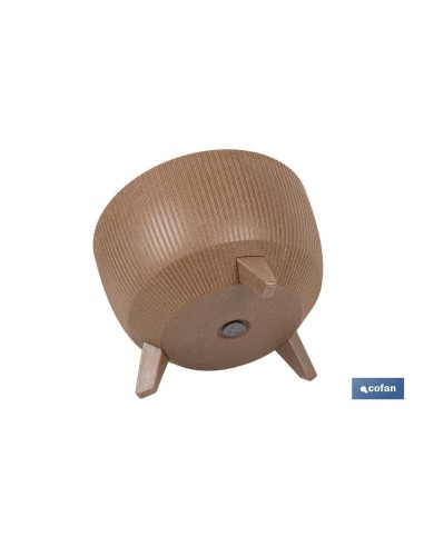 Pacco di 5 vasi marroni WPC con gambe e filtro di drenaggio Ø 395 x 255 mm 21 L