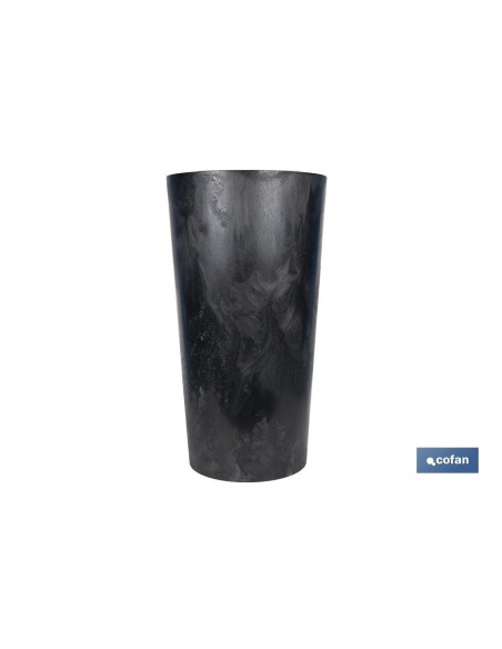 Pack of 5 conical planters 2 in 1 with reservoir black PP Ø 255 x 466 mm