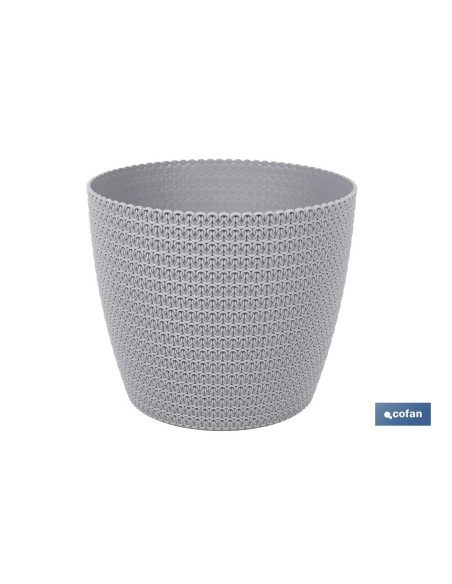 Pacote com 5 vasos trançados cor cinza claro PP 5,2 L