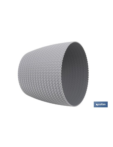 Pacote com 5 vasos trançados cor cinza claro PP 5,2 L