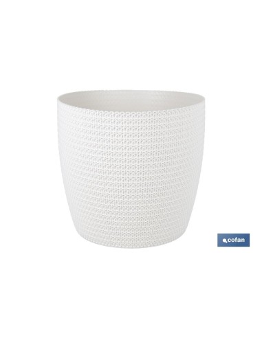 Pacote com 5 vasos trançados bege de polipropileno Ø 215 x 185 mm