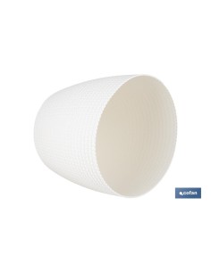 Pack mit 5 geflochtenen beigen Töpfen aus Polypropylen Ø 215 x 185 mm 2