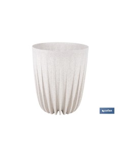 Pack de 5 pots avec filtre de drainage WPC couleur blanche Ø 190 x 226 mm
