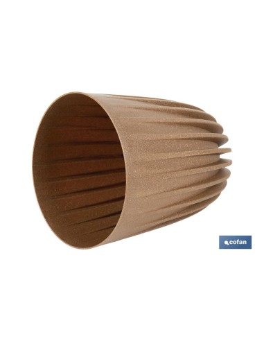 Planter with drainage filter striped brown WPC Ø 190 x 226 mm 2.4 L