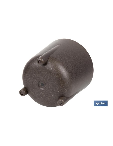 Pack of 5 units planter with legs and drainage filter coffee color WPC Ø 183 x 180 mm 3.3 L