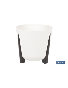 Pack of 4 pots with legs and drainage filter cream color PP Ø 341 x 320 mm 19.4 L