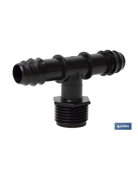 Pack 100 unidades Conexión en T Macho Ø16mm 1/2"