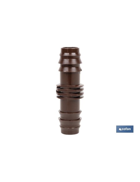 Pacco da 100 connettori dritti Ø16mm marroni per irrigazione