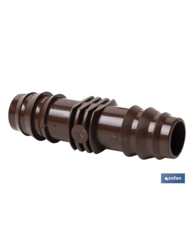 Pack 100 unidades conector recto Ø16mm marrón para riego