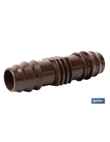 Pack 100 unidades conector recto Ø16mm marrón para riego