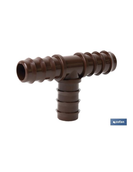 Pacco da 100 unità Connessione a T Ø16mm Marrone - Massima Sicurezza