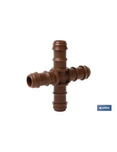 Pack of 50 Cross Connectors Ø16mm Brown - Max Segur.