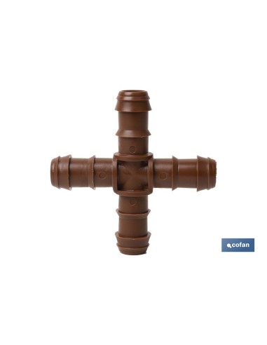 Pacote com 50 unidades de conexão em cruz Ø16mm marrom - Max Segur.