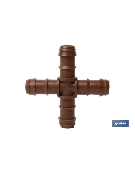 Pacote com 50 unidades de conexão em cruz Ø16mm marrom - Max Segur.