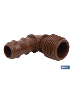 Pack 100 unità connettore a gomito R. Maschio Ø16mm-1/2 marrone